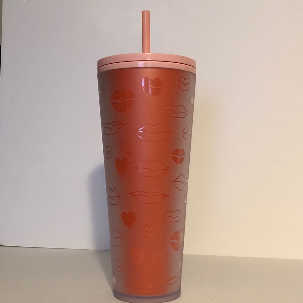 Starbucks pink and red lips soft touch venti tumbler Valentines
